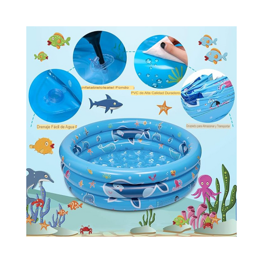 PISCINA INFLABLE PARA NIÑOS, 60 CM